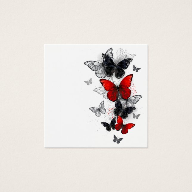Papillons noirs et rouges volants (Devant)