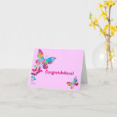 Papillons Nouvelle carte fille bébé (Fleur jaune)