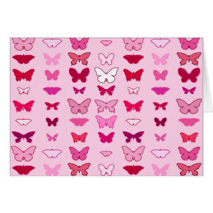 Papillons, nuances roses et fuchsia