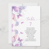 Papillons Numéro de tableau Cartes de tableau de s (Devant)