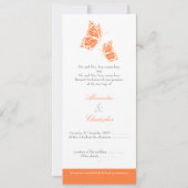 Papillons orange simples Mariage Faire-part 2 (Dos)