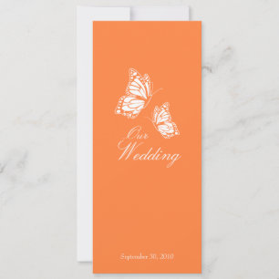 Papillons orange simples Mariage Faire-part 2