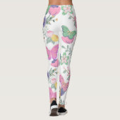 Papillons Pastel et fleurs Leggings (Dos)