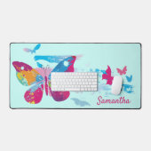 Papillons Patchwork Design Desk Mat (Clavier et souris)
