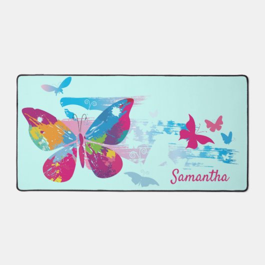 Papillons Patchwork Design Desk Mat (Recto)