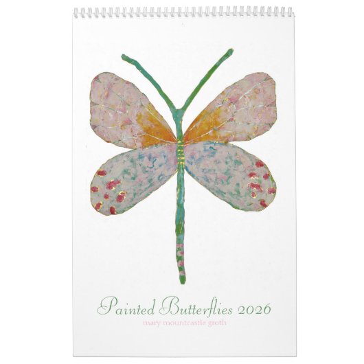 Papillons peints Calendrier vertical 2025 (Protection)