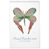 Papillons peints Calendrier vertical 2026 (Protection)