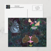 Papillons peints Fleurs Abstraites Cartes postales (Devant / Derrière)