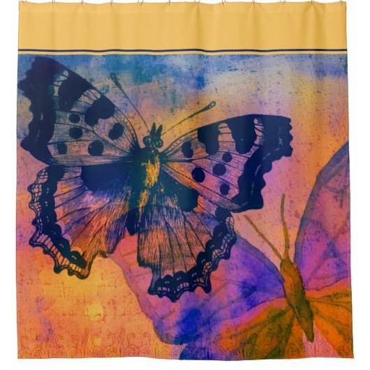 Papillons peints rideau de douche (Devant)