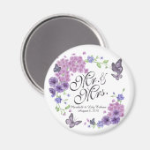 Papillons personnalisés Mariage floral | Magnet (Recto/Verso)