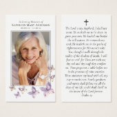 Papillons Photo Carte de prière commémorative (Devant & derrière)