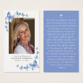 Papillons Photo Carte de prière commémorative (Devant & derrière)