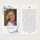 Papillons Photo Carte de prière commémorative (Devant & derrière)