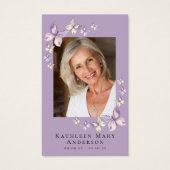 Papillons Photo Funeral Memorial Prayer Card (Devant)