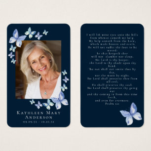 Papillons Photo Funeral Memorial Prayer Card