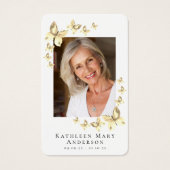 Papillons Photo Funeral Memorial Prayer Card (Devant)