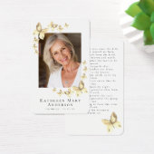 Papillons Photo Funeral Memorial Prayer Card (Bureau)