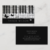 papillons pianiste professeur de musique carte de  (Devant / Derrière)