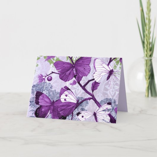 Papillons pourpres Carte de voeux (Devant)