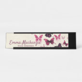 Papillons Purple Desk Nom Plaque Station Signal (Devant)