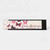 Papillons Purple Desk Nom Plaque Station Signal (Devant)