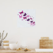 Papillons Purple Simple Élégant | Poster (Cuisine)