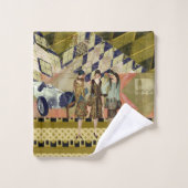 Papillons rétro à Paris (Gant de toilette)