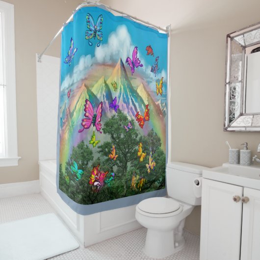 Papillons rideau de douche (En situation)