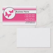 Papillons rose blanc fondu cartes de visite (Devant / Derrière)