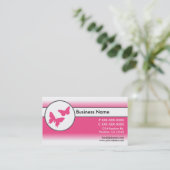 Papillons rose blanc fondu cartes de visite (Debout devant)