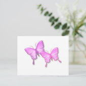 Papillons rose Design Carte postale (Debout devant)