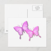 Papillons rose Design Carte postale (Devant / Derrière)