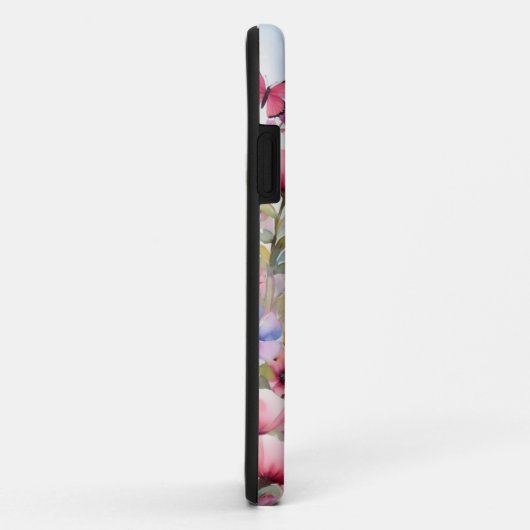 Papillons rose et bleu iPhone / coque ipad (Dos/Droite)