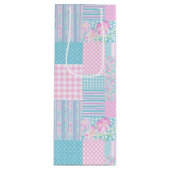 Papillons rose Faux Patchwork Vin Sac cadeau (Devant)