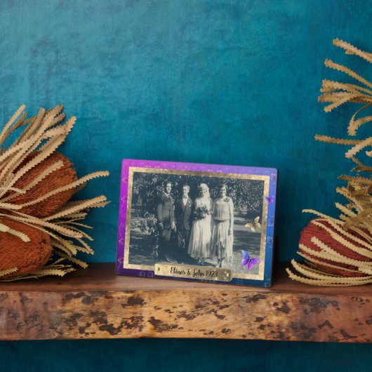 Papillons rose Plaque de table avec l'Easel (Côté)