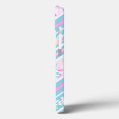 Papillons rose rose, Blue Stripes iPhone 6 Coque (Verso / Gauche)