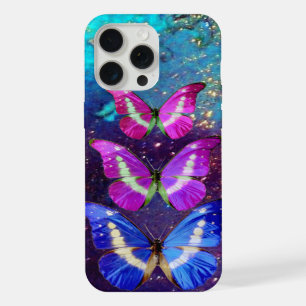 PAPILLONS ROSE VIOLET BLEU DANS DES ÉTOINCELLES D'