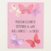 Papillons rose violet jaune Bébé première année (Devant)