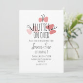 Papillons roses à la main dessinée Invitation d'an (Debout devant)