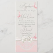 Papillons roses et ivoire et menu dentelle (Dos)