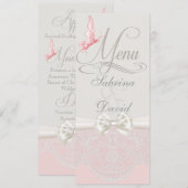 Papillons roses et ivoire et menu dentelle (Devant / Derrière)