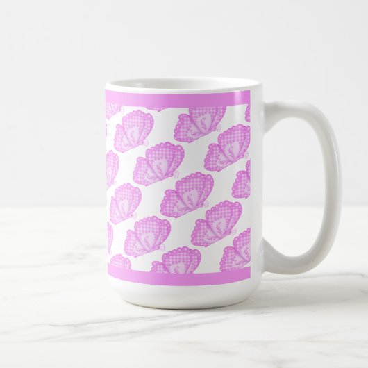 Papillons roses Mug de café (Droite)