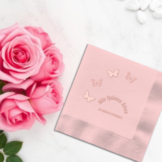 Papillons roses Quinceanera