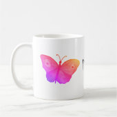 papillons roses tasse de café personnalisée (Gauche)