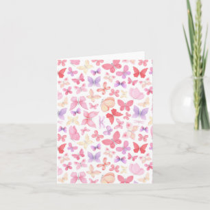 Papillons roses violets jaunes Merci pliés