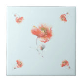 Papillons rouges Carreaux en céramique bleue - Cho (Devant)