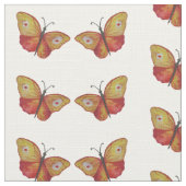 Papillons rouges orange Aquarelle tissu d'art (Détail)