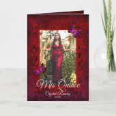 Papillons rouges pliés Quinceanera Invitation (Devant)