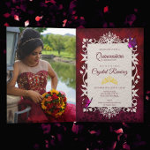 Papillons rouges pliés Quinceanera Invitation