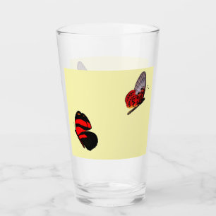 Papillons rouges Verre à boire
